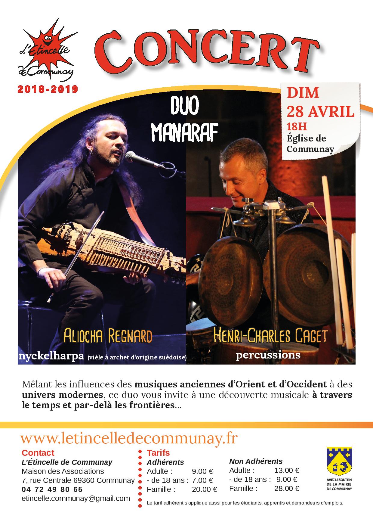 Dim 28 avril : Concert “Duo Manaraf”